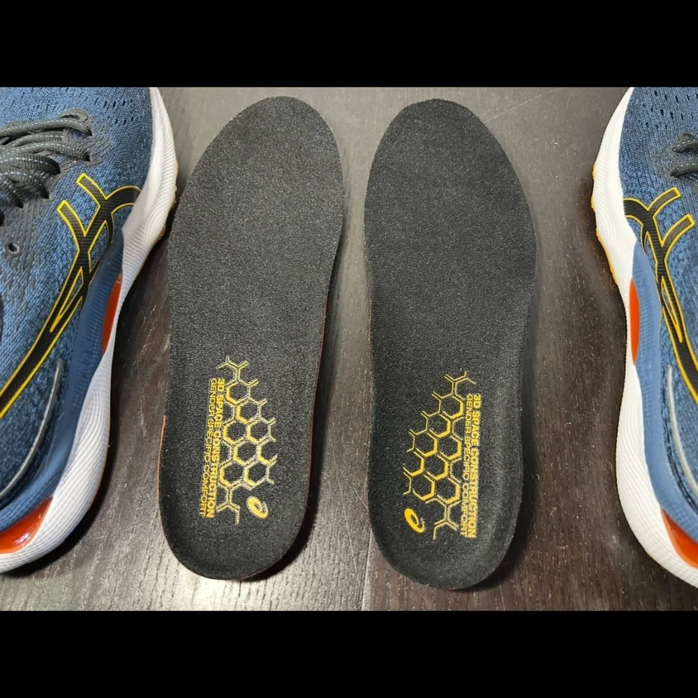 Asics Gel Nimbus 24 Running Shoes Sneakers Mens Azure/Amber Size 7.5